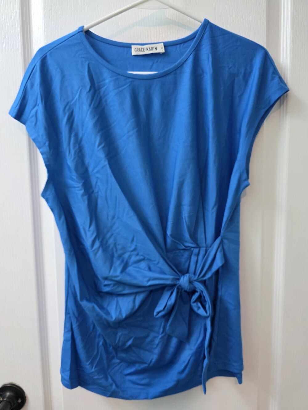 Women's Blue Ruched Top